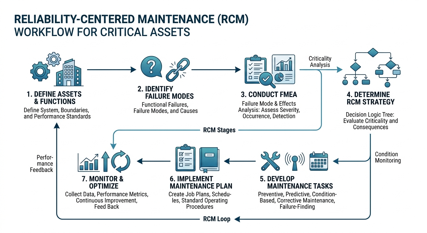 Figure 2: Reliability-Centered Maintenance workflow for critical assets