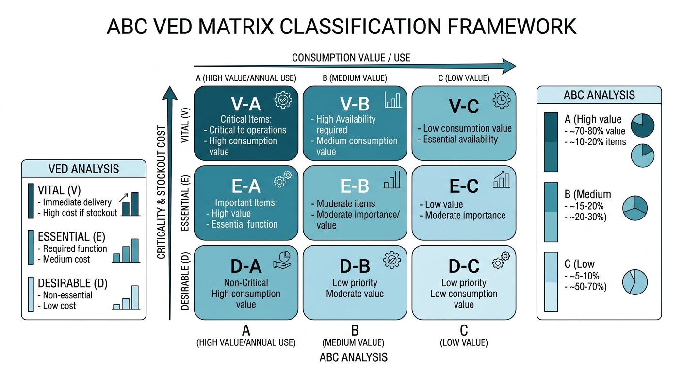 Figure 1: ABC VED matrix classification framework