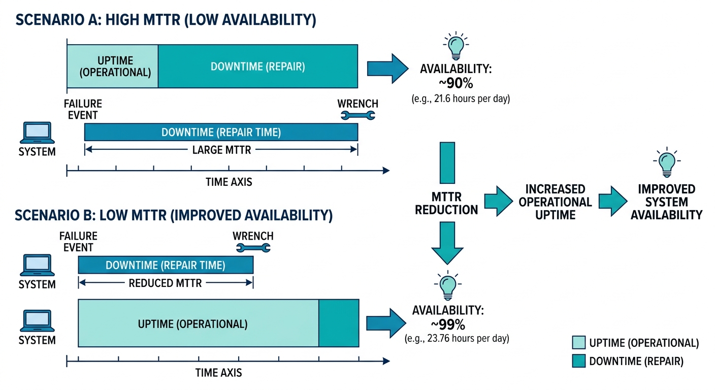 Figure 3: Availability improvement driven by MTTR reduction
