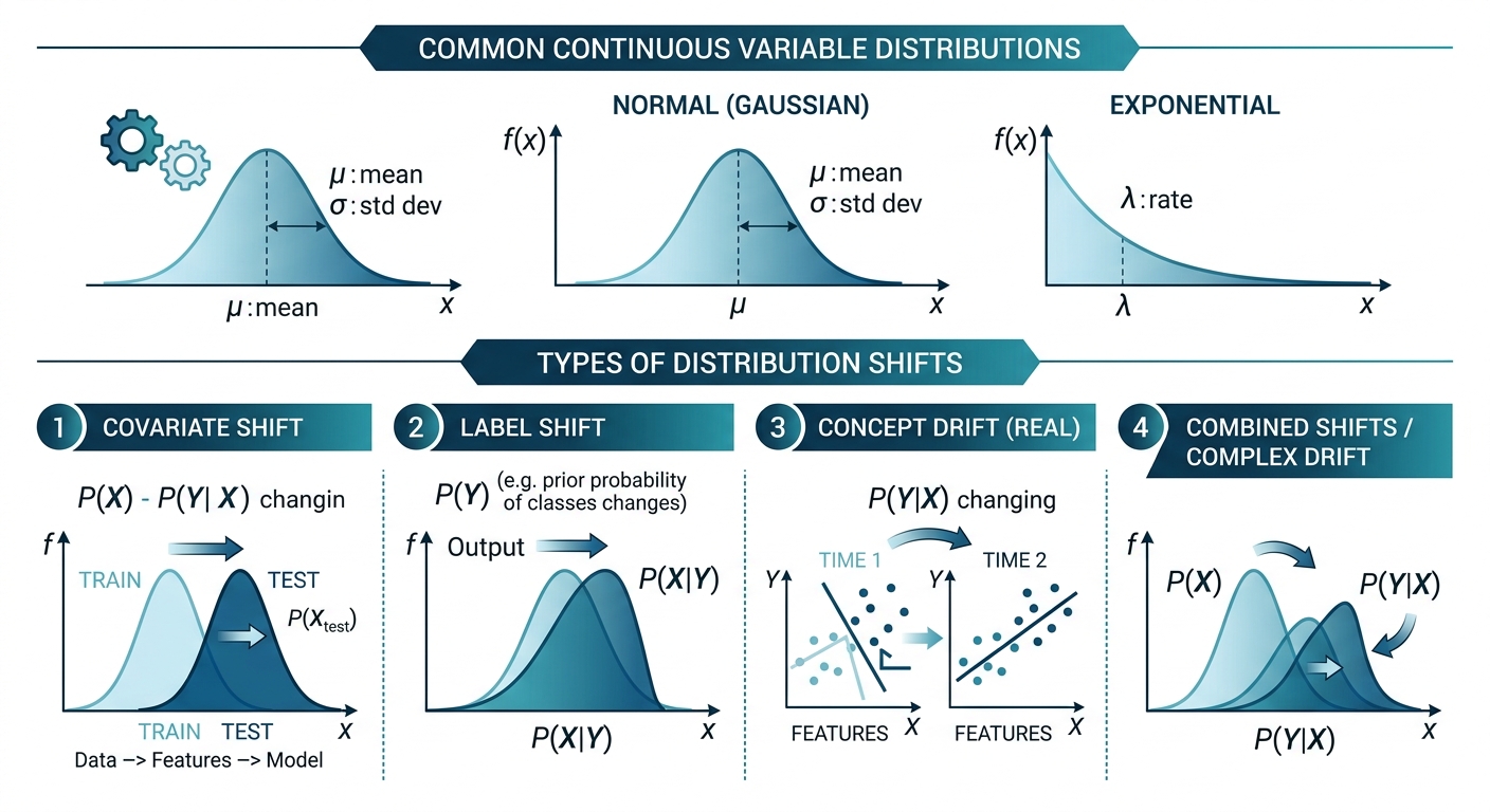 Figure 2: Distribution shifts in continuous variable charts