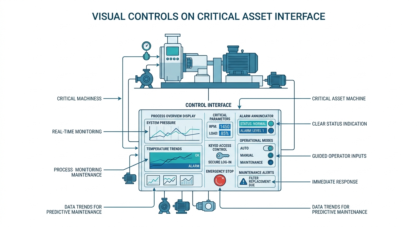 Figure 4: Visual controls on critical asset interface