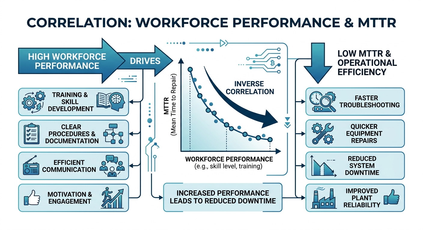 Figure 3: Correlation between workforce performance and MTTR